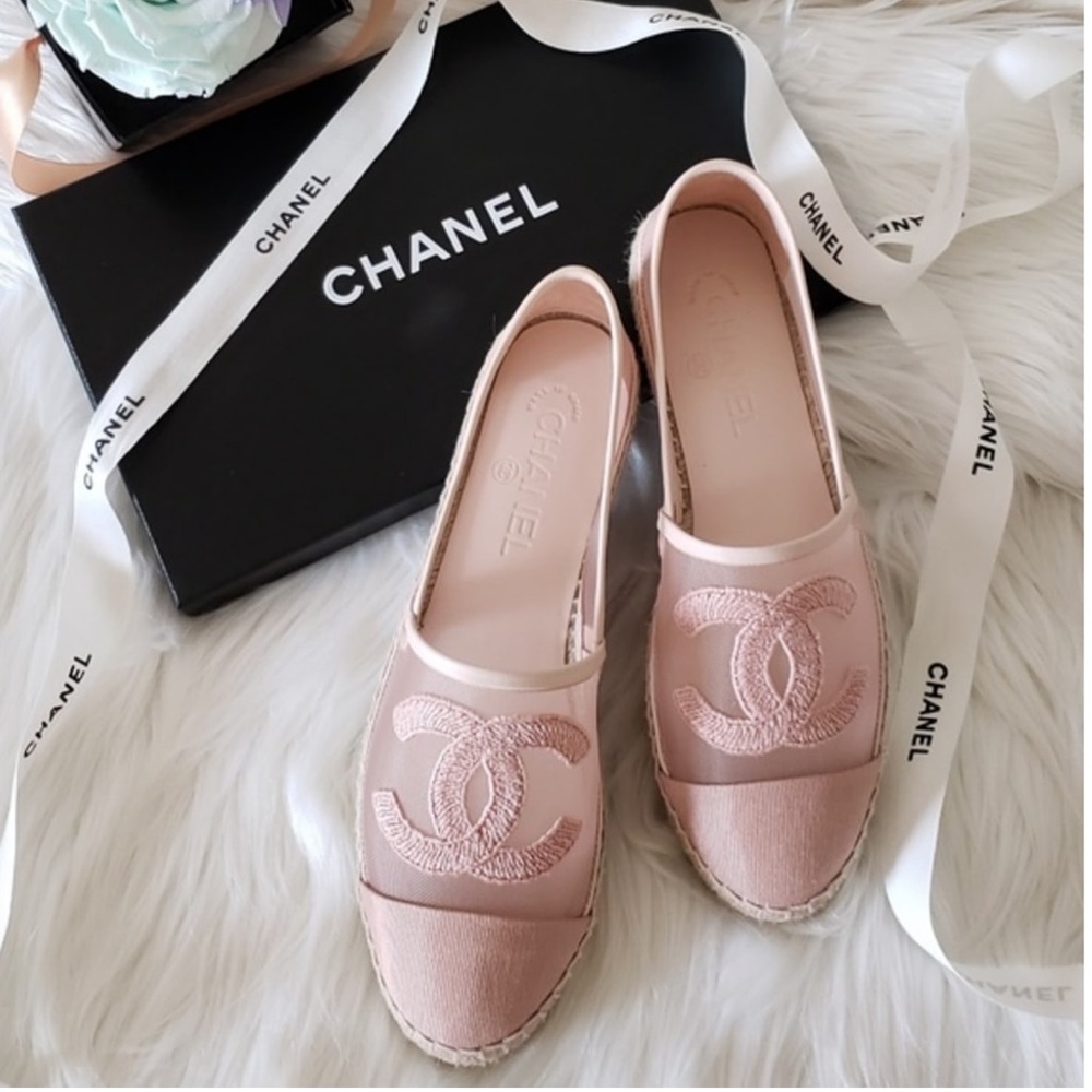 Chanel Pink Mesh Espadrilles